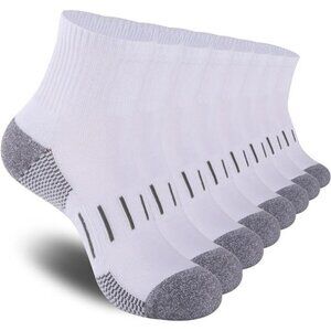 Mens Athletic Ankle Socks Quarter Cushion Moisture Wicking Running Work 8 Pairs